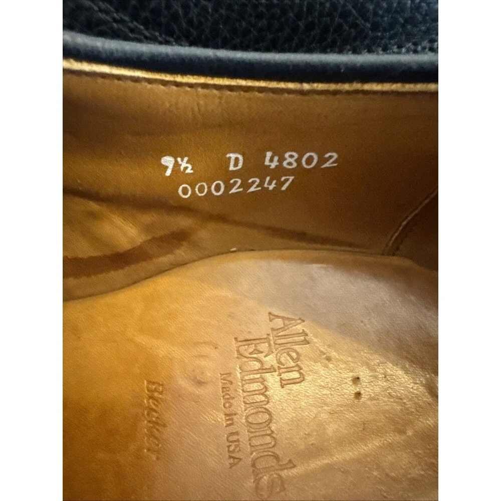 Mens Allen Edmonds “Becker” Business Casual Shoes Size 91/2 D 4802 black